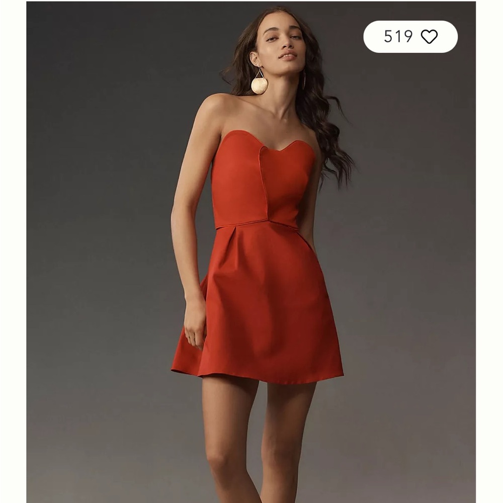 FARM Rio Strapless Heart Mini Dress